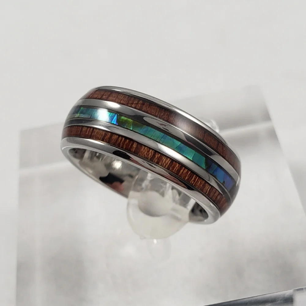 HOST PICK!!! ✨ Wood and Abalone Inlay Band - Picture 1 of 9